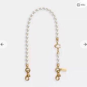 Coach Gold and White Pearl Bag Strap